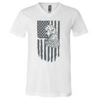 American Flag Eagle Patriot V-Neck T-Shirt