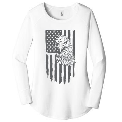 American Flag Eagle Patriot Women's Perfect Tri Tunic Long Sleeve Shirt