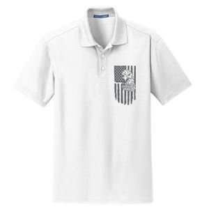 American Flag Eagle Patriot Dry Zone Grid Polo