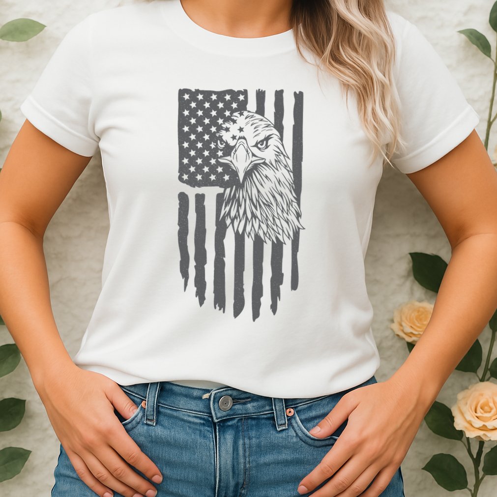 American Flag Eagle Patriot Womens T-Shirt