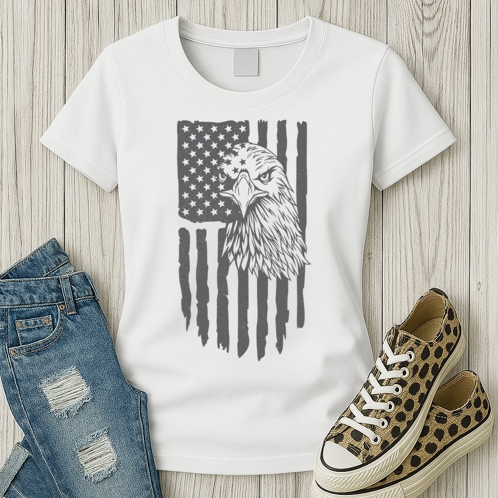 American Flag Eagle Patriot Womens T-Shirt
