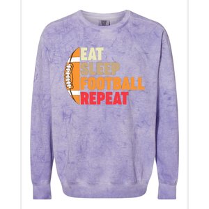 American Football Eat Sleep Football Repeat Colorblast Crewneck Sweatshirt