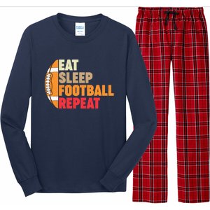 American Football Eat Sleep Football Repeat Long Sleeve Pajama Set