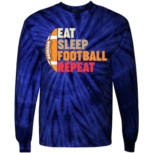 American Football Eat Sleep Football Repeat Tie-Dye Long Sleeve Shirt