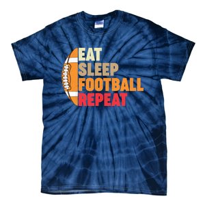 American Football Eat Sleep Football Repeat Tie-Dye T-Shirt