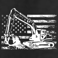 American Flag Excavator 11oz C Handle Ceramic Mug