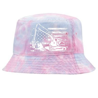 American Flag Excavator Tie-Dyed Bucket Hat