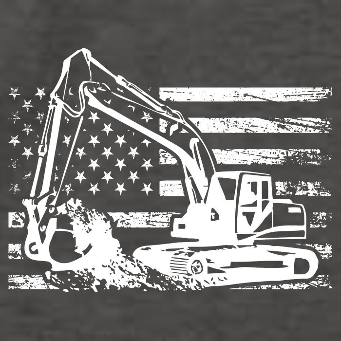 American Flag Excavator Vector Backpack