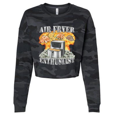 Air Fryer Enthusiast Oddly Specific Meme Funny Sarcasm Cropped Pullover Crew