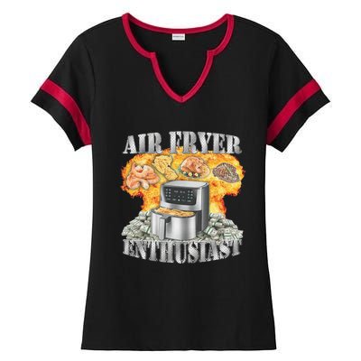 Air Fryer Enthusiast Oddly Specific Meme Funny Sarcasm Ladies Halftime Notch Neck Tee