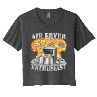 Air Fryer Enthusiast Oddly Specific Meme Funny Sarcasm Women's Crop Top Tee