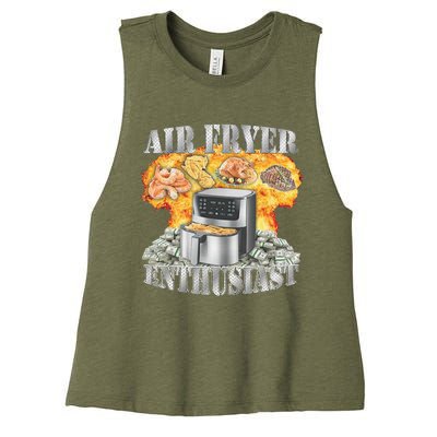 Air Fryer Enthusiast Oddly Specific Meme Funny Sarcasm Women's Racerback Cropped Tank