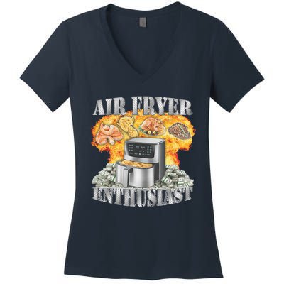 Air Fryer Enthusiast Oddly Specific Meme Funny Sarcasm Women's V-Neck T-Shirt