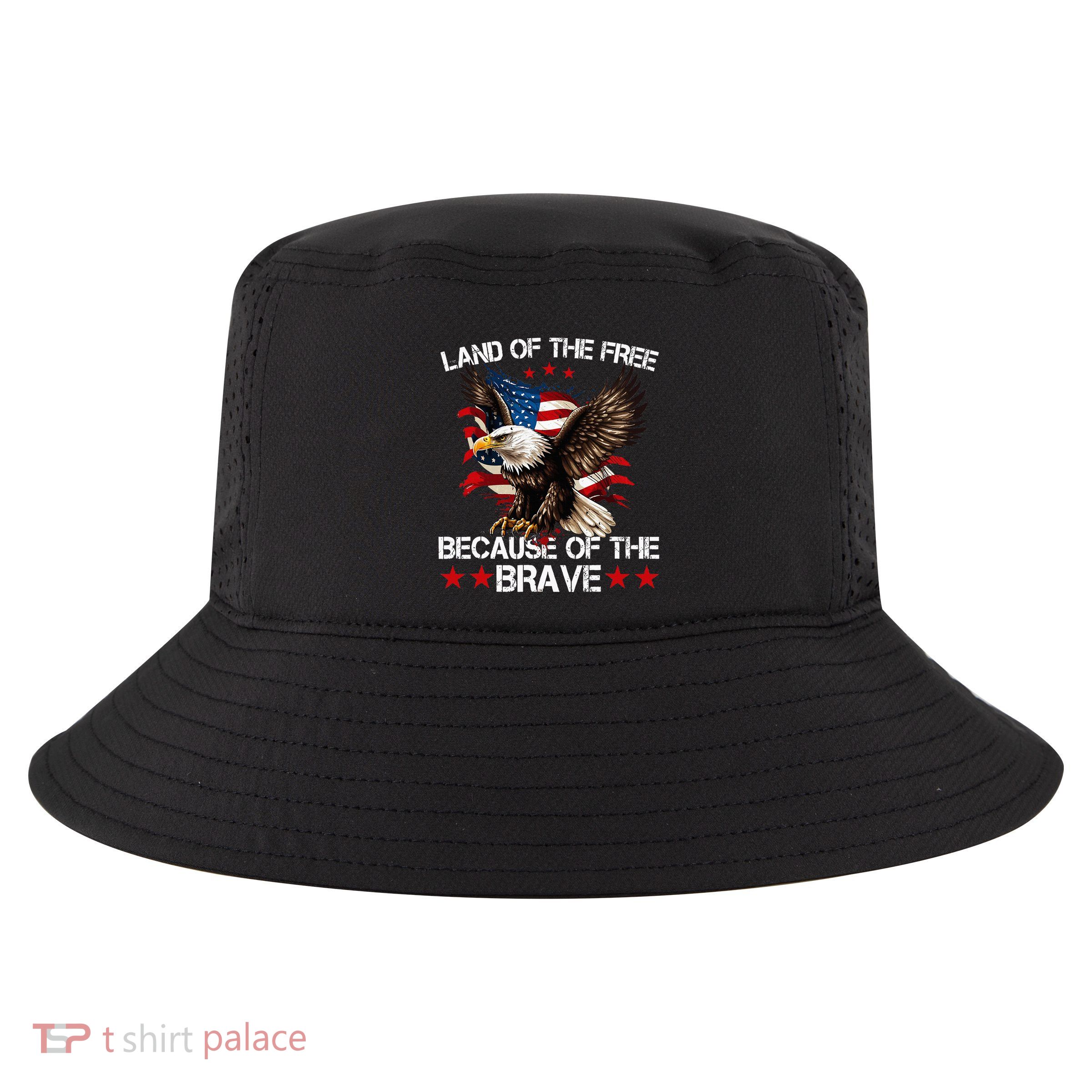 American Flag Eagle 4th Of July Land Of The Free Cool Comfort Performance Bucket Hat