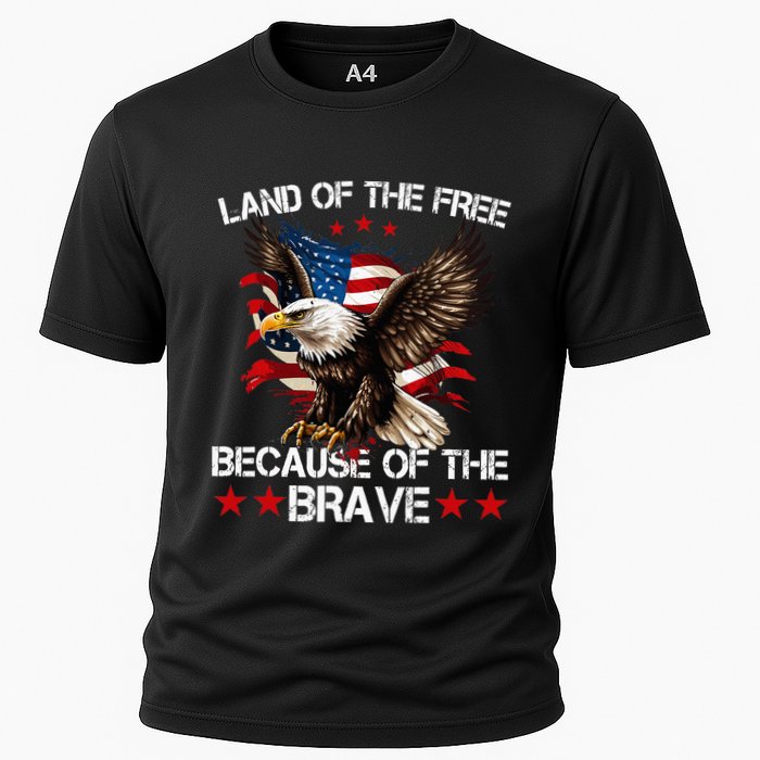 American Flag Eagle 4th Of July Land Of The Free Cooling Performance Crew T-Shirt