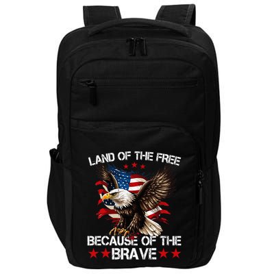 American Flag Eagle 4th Of July Land Of The Free Impact Tech Backpack