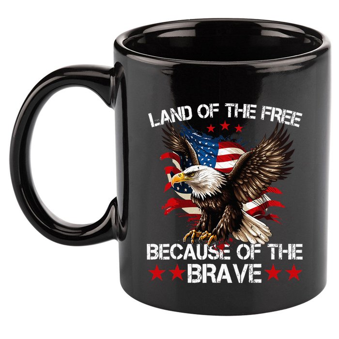 American Flag Eagle 4th Of July Land Of The Free 11oz C Handle Ceramic Mug