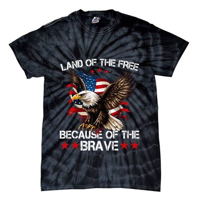 American Flag Eagle 4th Of July Land Of The Free Tie-Dye T-Shirt