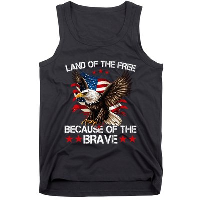 American Flag Eagle 4th Of July Land Of The Free Tank Top