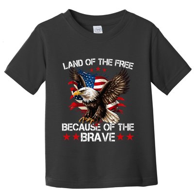American Flag Eagle 4th Of July Land Of The Free Toddler T-Shirt