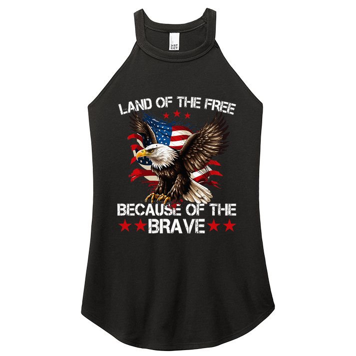 American Flag Eagle 4th Of July Land Of The Free Women's Perfect Tri Rocker Tank