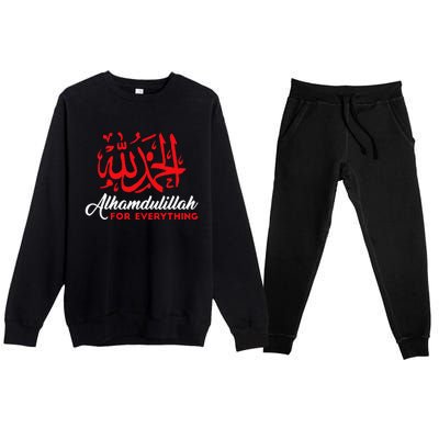 Alhamdulillah For Everything Gold Islamic For Muslim Premium Crewneck Sweatsuit Set