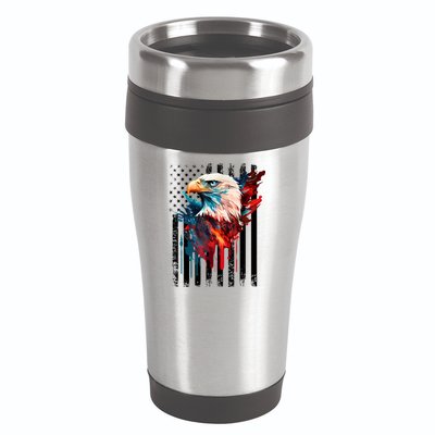 American Flag Eagle Patriots America Eagle 16oz Travel Tumbler