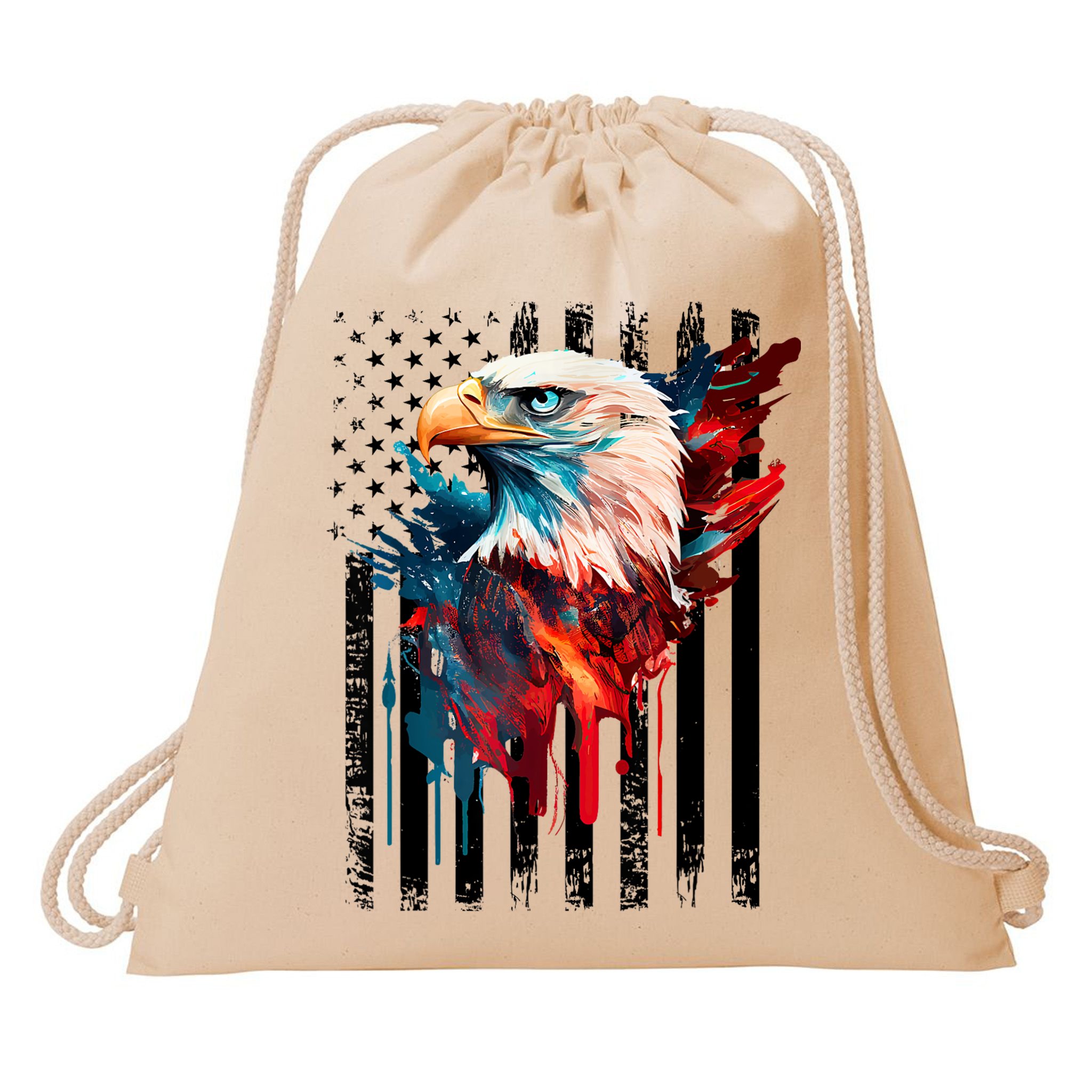 American Flag Eagle Patriots America Eagle Drawstring Bag
