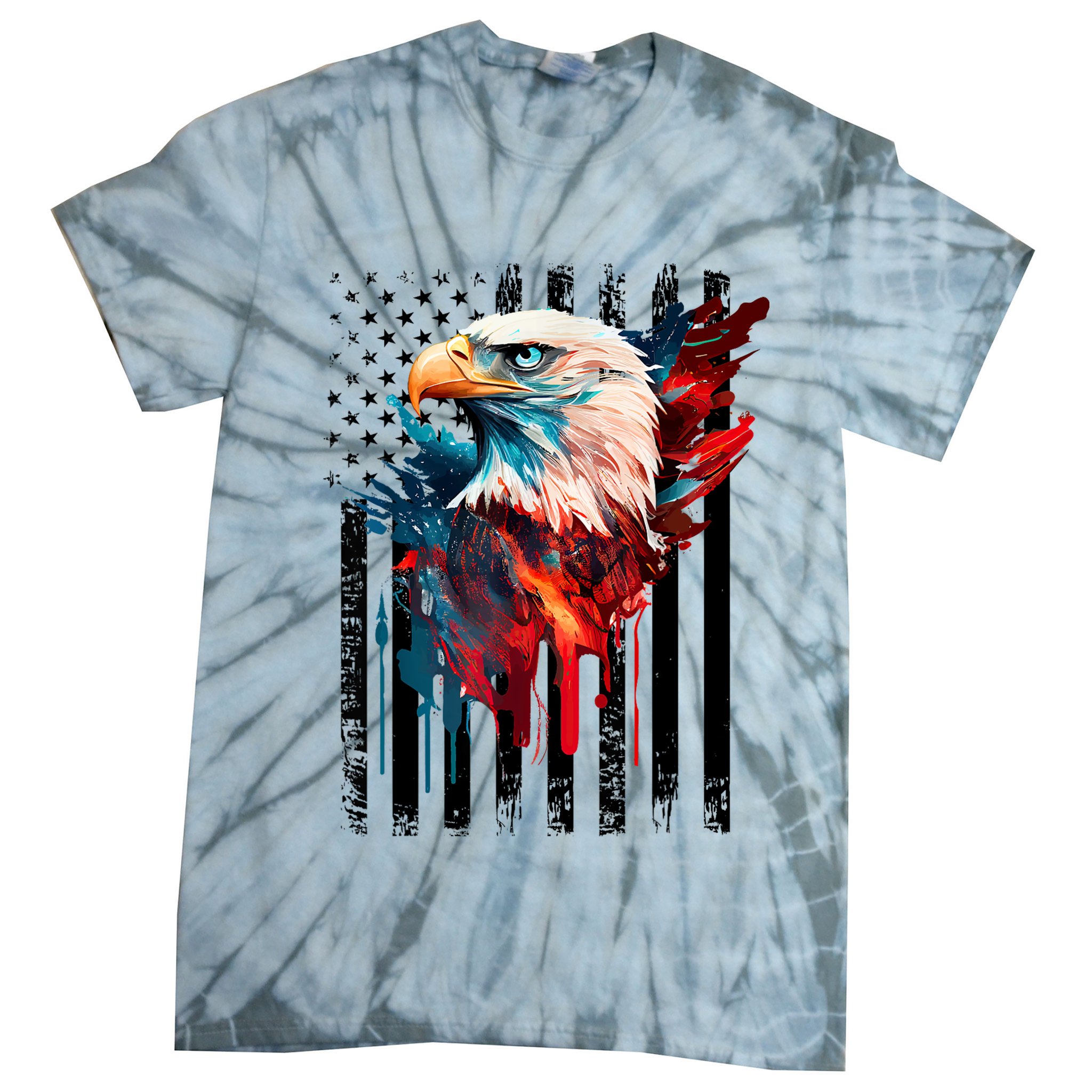 American Flag Eagle Patriots America Eagle Tie-Dye T-Shirt