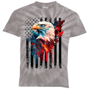 American Flag Eagle Patriots America Eagle Kids Tie-Dye T-Shirt