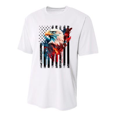 American Flag Eagle Patriots America Eagle Youth Performance Sprint T-Shirt