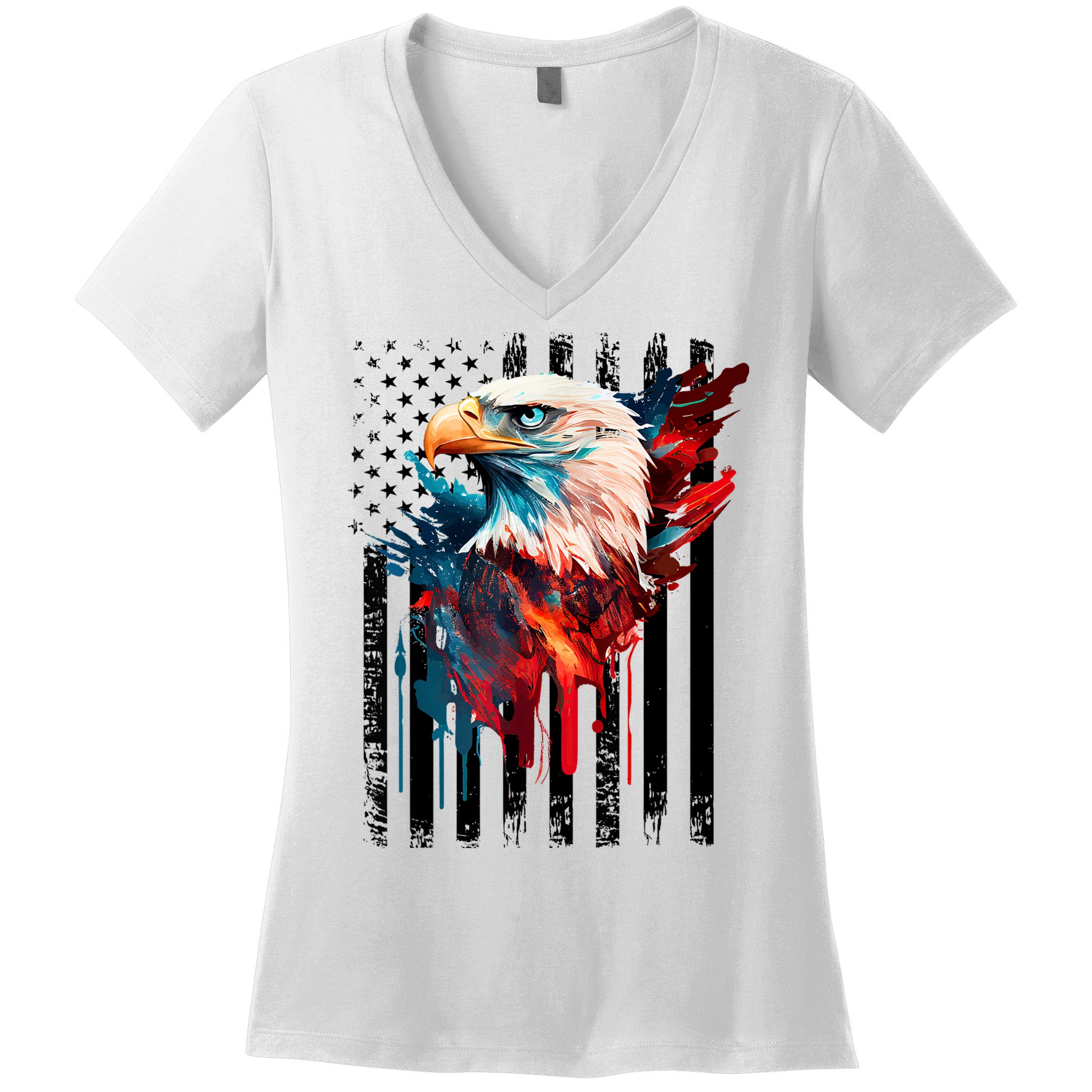 American Flag Eagle Patriots America Eagle Women's V-Neck T-Shirt