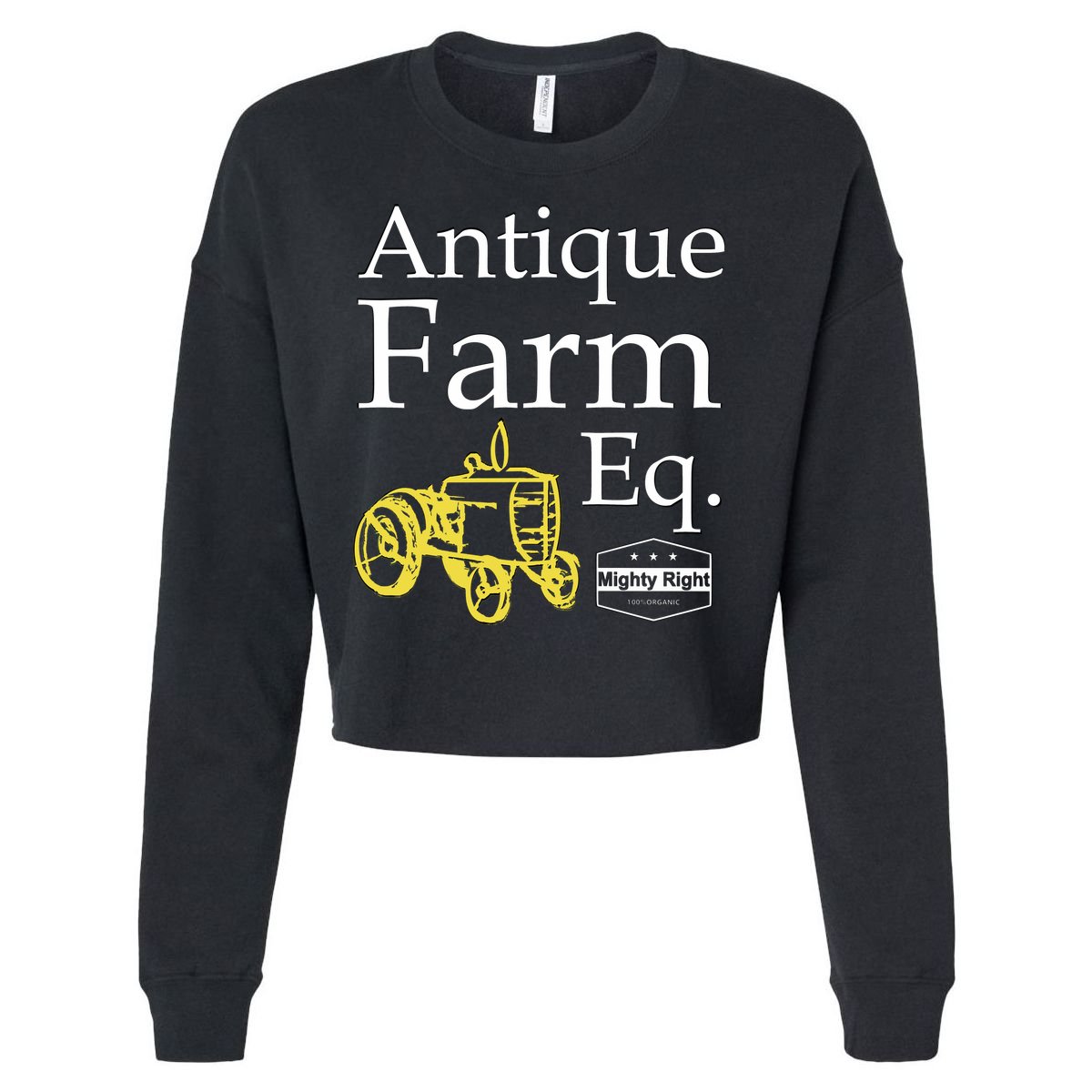 Antique Farm Equipment Cropped Pullover Crew