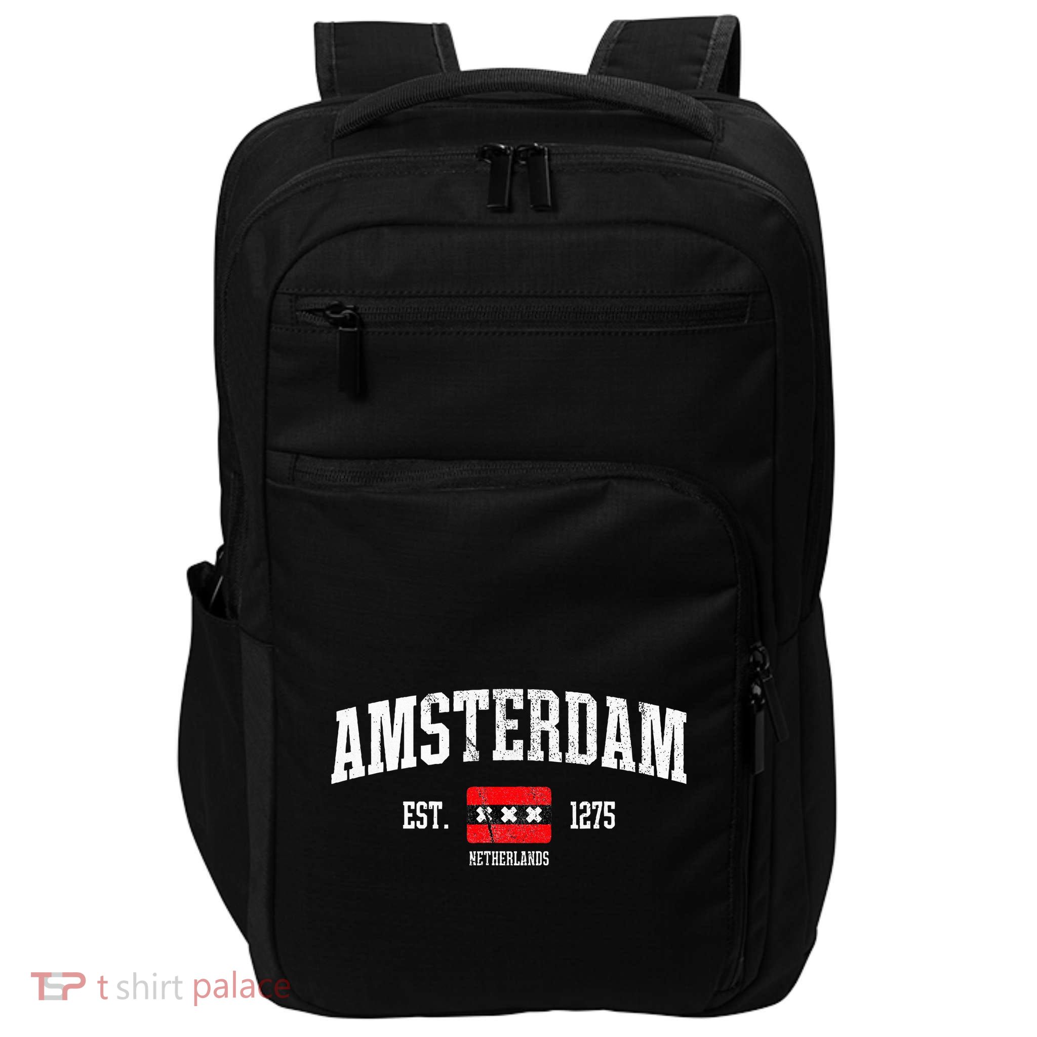 Amsterdam Flag Est. 1275 Netherlands Souvenir Impact Tech Backpack