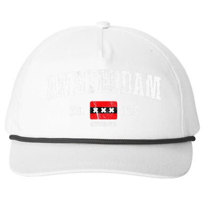 Amsterdam Flag Est. 1275 Netherlands Souvenir Snapback Five-Panel Rope Hat