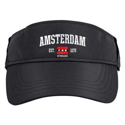 Amsterdam Flag Est. 1275 Netherlands Souvenir Adult Drive Performance Visor