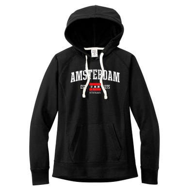 Amsterdam Flag Est. 1275 Netherlands Souvenir Women's Fleece Hoodie