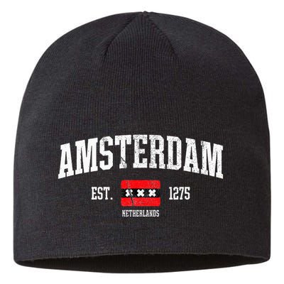 Amsterdam Flag Est. 1275 Netherlands Souvenir Sustainable Beanie