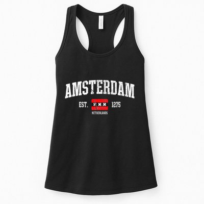 Amsterdam Flag Est. 1275 Netherlands Souvenir Womens Tank Top