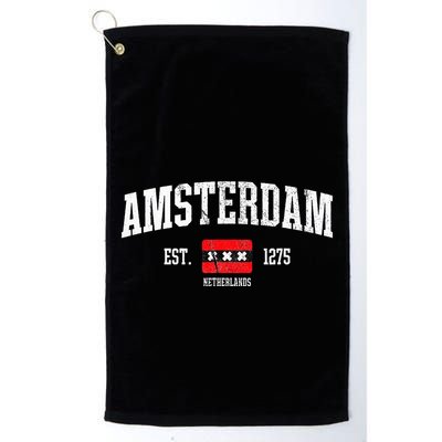 Amsterdam Flag Est. 1275 Netherlands Souvenir Golf Towel