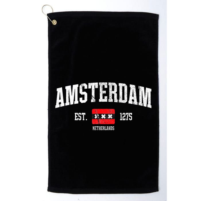 Amsterdam Flag Est. 1275 Netherlands Souvenir Golf Towel