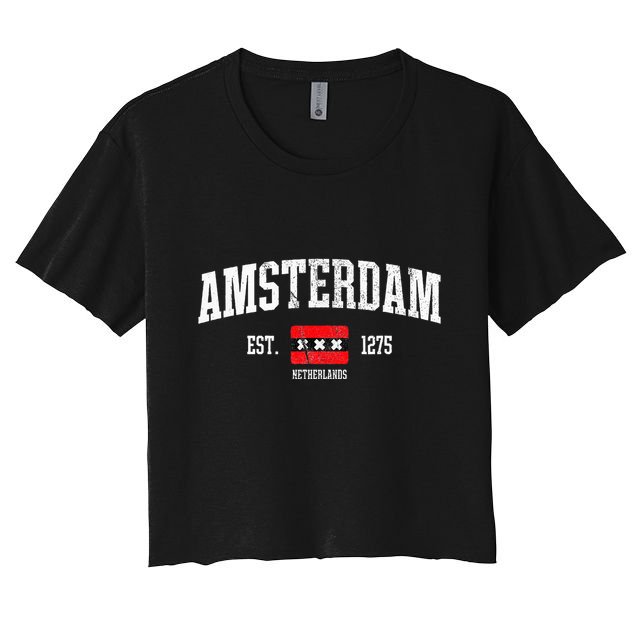 Amsterdam Flag Est. 1275 Netherlands Souvenir Crop Top