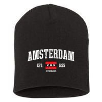 Amsterdam Flag Est. 1275 Netherlands Souvenir Short Acrylic Beanie