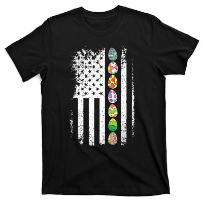 American Flag Easter Egg Hunting Cool Patriotic Spring T-Shirt