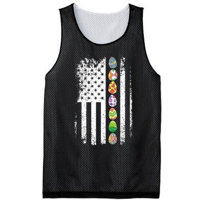 American Flag Easter Egg Hunting Cool Patriotic Spring Mesh Reversible Basketball Jersey Tank