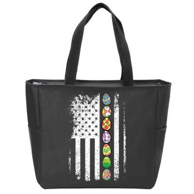 American Flag Easter Egg Hunting Cool Patriotic Spring Zip Tote Bag