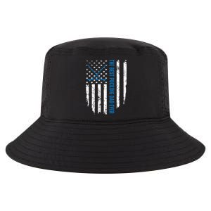 American Flag Funny The Best Pucking Dad Ever Ice Hockey Cute Gift Cool Comfort Performance Bucket Hat