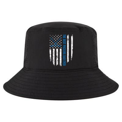 American Flag Funny The Best Pucking Dad Ever Ice Hockey Cute Gift Cool Comfort Performance Bucket Hat