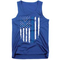 American Flag Funny The Best Pucking Dad Ever Ice Hockey Cute Gift Tank Top