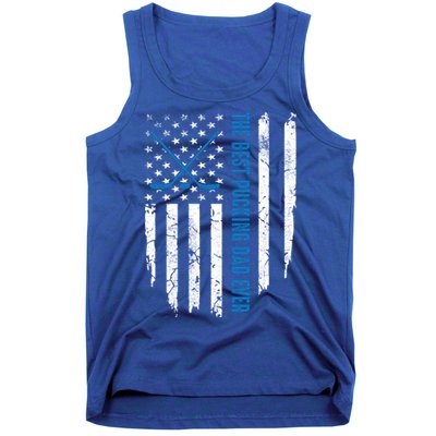 American Flag Funny The Best Pucking Dad Ever Ice Hockey Cute Gift Tank Top